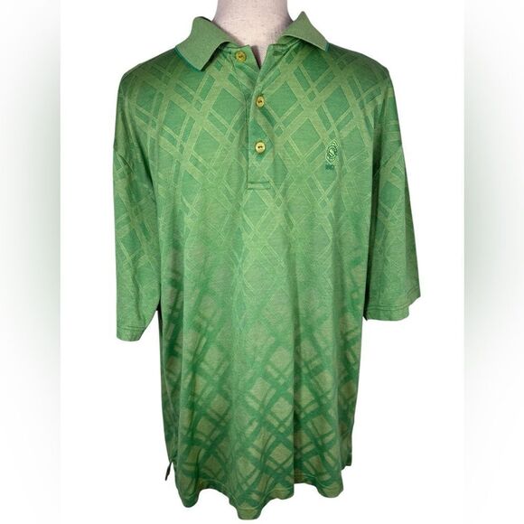 Bugatchi Uomo Men’s Green Egyptian Cotton Short Sleeve Polo Shirt - Picture 1 of 7